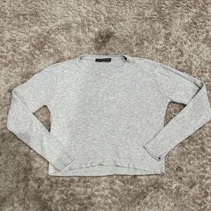 Brandy Melville Light Gray Ribbed Knit Top